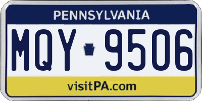 PA license plate MQY9506
