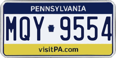 PA license plate MQY9554
