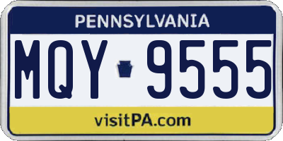 PA license plate MQY9555