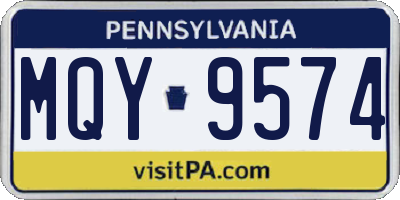 PA license plate MQY9574