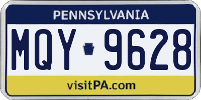 PA license plate MQY9628