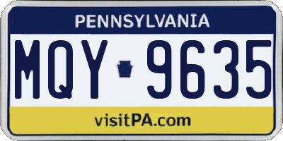 PA license plate MQY9635