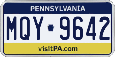 PA license plate MQY9642