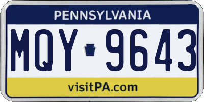 PA license plate MQY9643