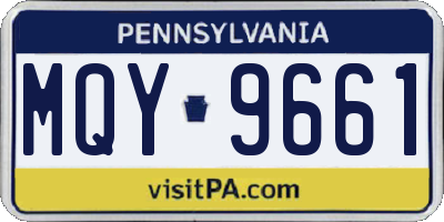PA license plate MQY9661