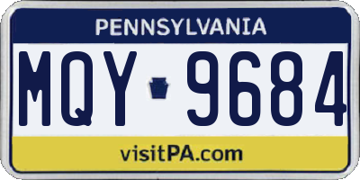 PA license plate MQY9684