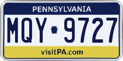 PA license plate MQY9727