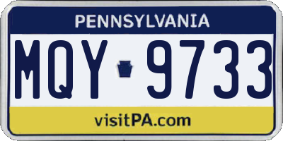 PA license plate MQY9733