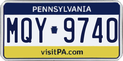 PA license plate MQY9740