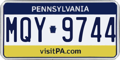 PA license plate MQY9744