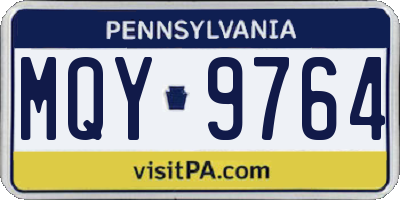 PA license plate MQY9764