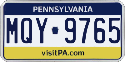 PA license plate MQY9765