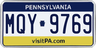 PA license plate MQY9769