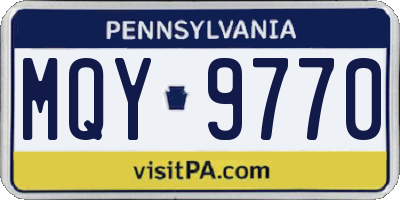 PA license plate MQY9770