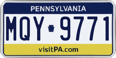 PA license plate MQY9771