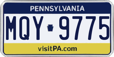 PA license plate MQY9775