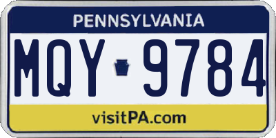 PA license plate MQY9784