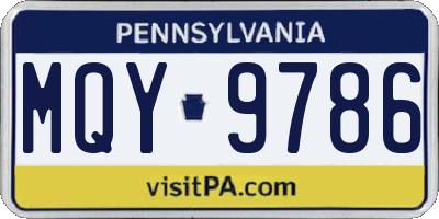 PA license plate MQY9786
