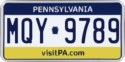 PA license plate MQY9789