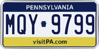 PA license plate MQY9799