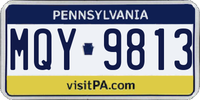 PA license plate MQY9813
