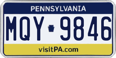 PA license plate MQY9846
