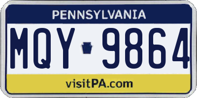 PA license plate MQY9864