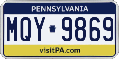 PA license plate MQY9869