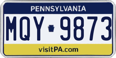 PA license plate MQY9873