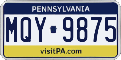 PA license plate MQY9875