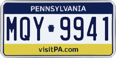 PA license plate MQY9941