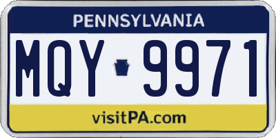 PA license plate MQY9971