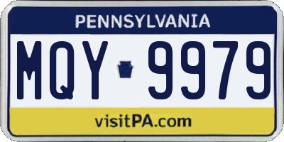 PA license plate MQY9979