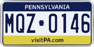 PA license plate MQZ0146