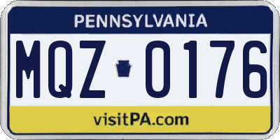 PA license plate MQZ0176