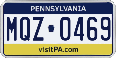 PA license plate MQZ0469