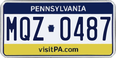 PA license plate MQZ0487