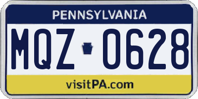 PA license plate MQZ0628
