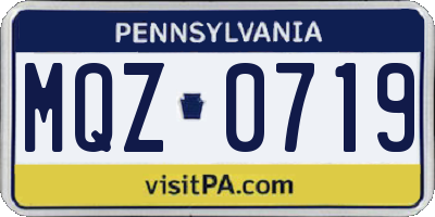 PA license plate MQZ0719