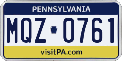 PA license plate MQZ0761