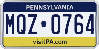 PA license plate MQZ0764
