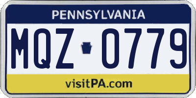 PA license plate MQZ0779