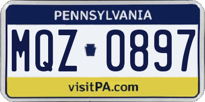 PA license plate MQZ0897