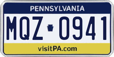 PA license plate MQZ0941