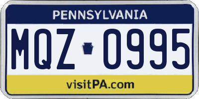 PA license plate MQZ0995