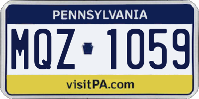 PA license plate MQZ1059