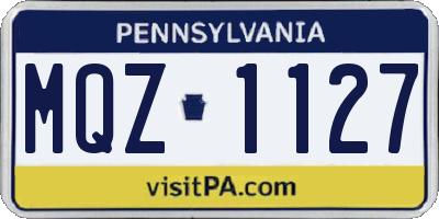 PA license plate MQZ1127