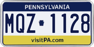 PA license plate MQZ1128