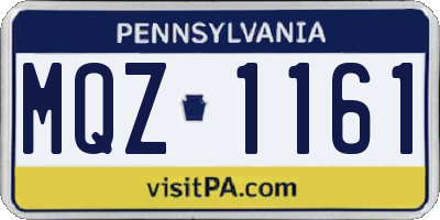 PA license plate MQZ1161