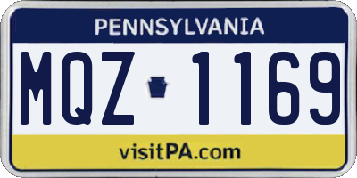 PA license plate MQZ1169